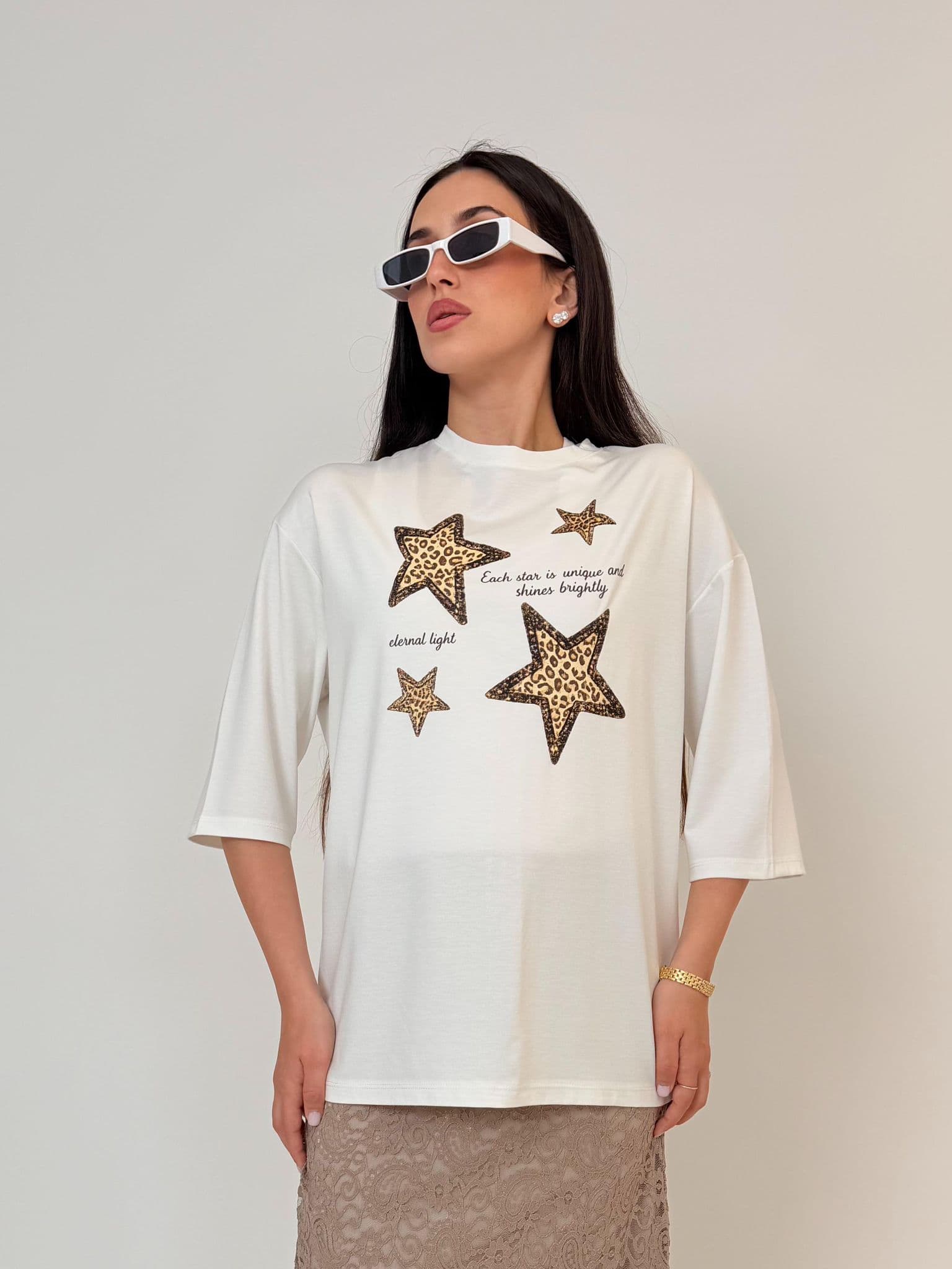 Eternal Star Oversized Tee — White