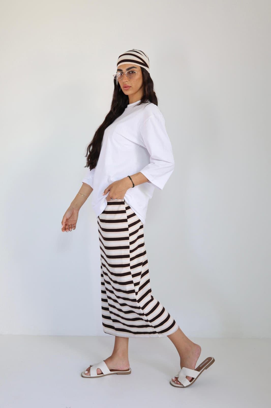 Lace Maxi Skirt — Taupe